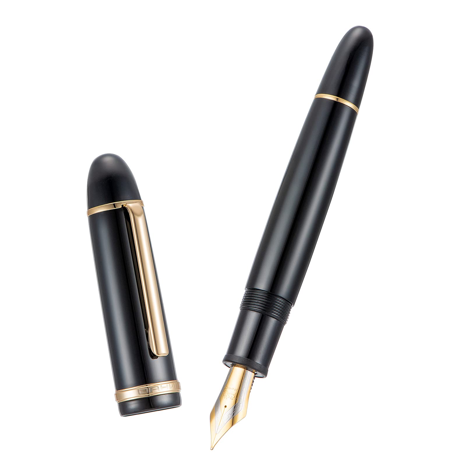 Amazon | Jinhao X159 黒のアクリル万年筆 # 8 細字ペン先 、ゴールド